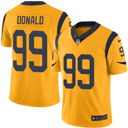 Men's Elite Aaron Donald Nike Jersey Gold - #99 Rush NFL Los Angeles Rams